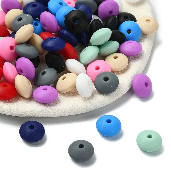 100Pcs 10 Colors Food Grade Eco-Friendly Silicone Beads