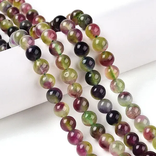 Dyed Natural White Jade Beads Strands