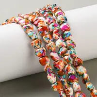 Spray Printed Synthetic Turquoise Beads Strands