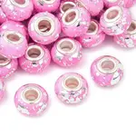 Opaque Resin Rondelle European Beads