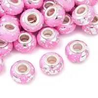 Opaque Resin Rondelle European Beads