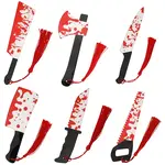 6Pcs 6 Styles Blood Acrylic Bookmarks with Tassel