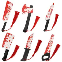 6Pcs 6 Styles Blood Acrylic Bookmarks with Tassel