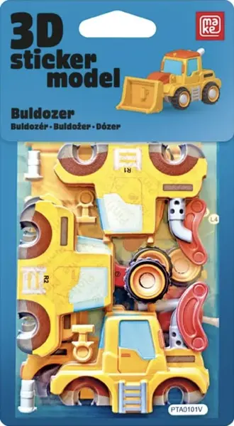 3D Samolepkové stavební stroje - Buldozer