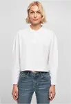 Women's Short Oversized Long Sleeve Polo White