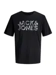 JACK & JONES Tričko 'JJEJeff'  tmavosivá / čierna / biela