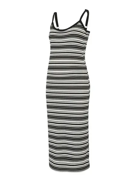 MAMALICIOUS Letné šaty 'MLSARAFINA'  čierna / šedobiela