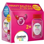 CENTRUM Kids Gummies, Malina a jahoda želé, Dárkové balení 2 x 60 tablet