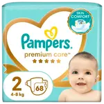 PAMPERS Premium Care plenky vel. 2, 4-8 kg, 68 ks