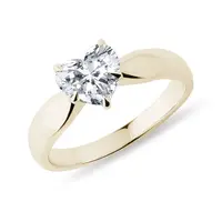 Zlatý prsten s lab grown diamantem ve tvaru srdce KLENOTA