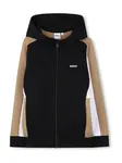 BOSS Tepláková bunda  béžová / čierna / biela