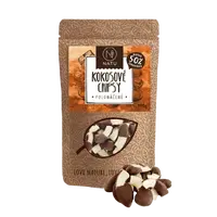 NATU Kokosové chipsy polomáčené 50% hořká čokoláda 140 g