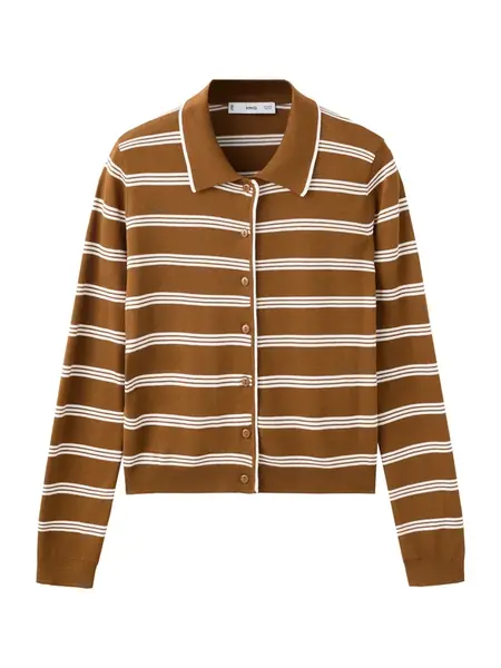 MANGO Kardigán 'COPENH'  karamelová / biela