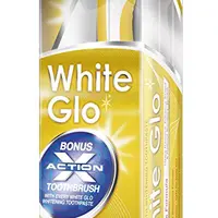 WHITE GLO Zubní pasta Smokers pro kuřáky + Kartáček a mezizubní kartáček ZDARMA 150 g