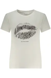 Bílé tričko s potiskem rtů