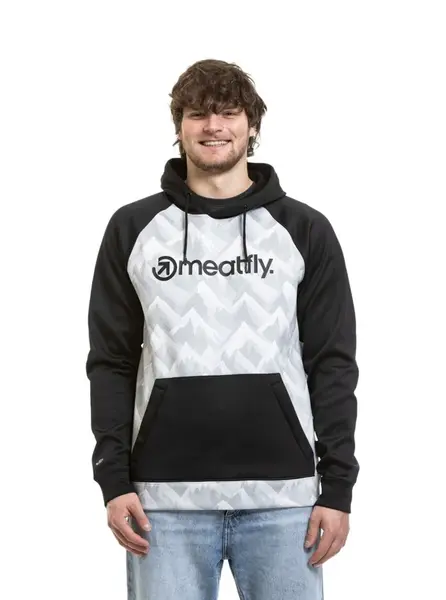 Pánská technická mikina meatfly gravel bílá/černá xl
