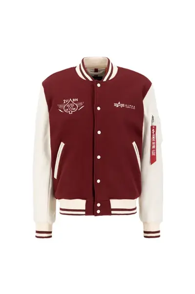 ALPHA INDUSTRIES Prechodná bunda 'Varsity Air Force'  burgundská / biela