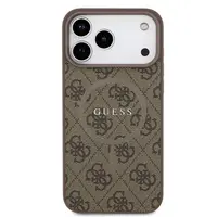 Zadní kryt Guess PU Leather 4G Colored Ring Magnetic pro Apple iPhone 17 Pro Max, hnědá