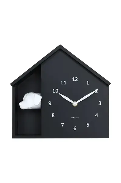 Nástenné hodiny so zvukom Karlsson Peeking Doggy 29 x 26 cm