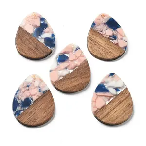 Resin and Walnut Pendants