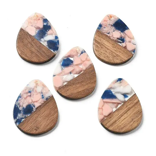 Resin and Walnut Pendants