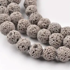 Synthetic Lava Rock Round Beads Strands