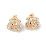 Brass Micro Pave Cubic Zirconia Charms