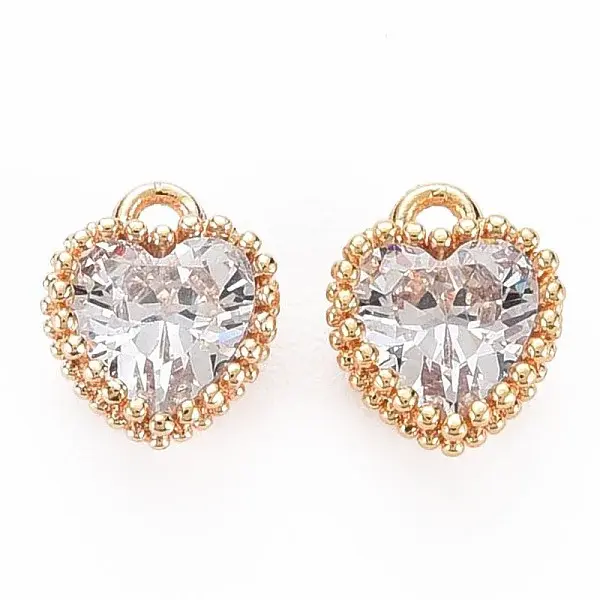 Brass Micro Pave Cubic Zirconia Charms