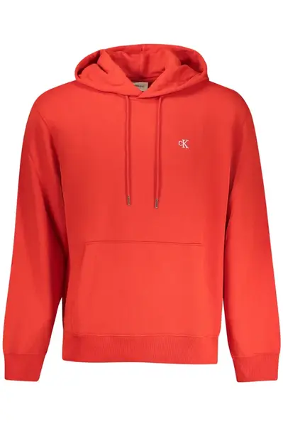 CALVIN KLEIN MEN'S RED ZIP-UP SWEATSHIRT