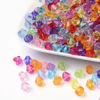 Faceted Bicone Transparent Acrylic Beads
