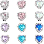 12Pcs 6 Colors Alloy and Glass with Plastic Buckle for Shoe Accessories