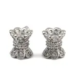 Brass Micro Pave Cubic Zirconia Beads