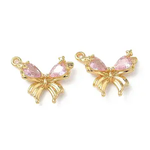 Brass Micro Pave Cubic Zirconia Pendants