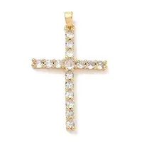 Brass Micro Pave Cubic Zirconia Pendants