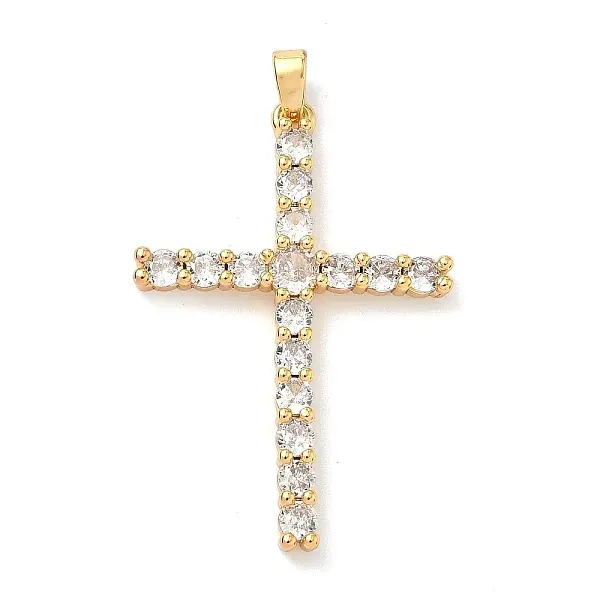 Brass Micro Pave Cubic Zirconia Pendants