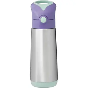 b.box LILAC POP 500 ML Dětská termoska s brčkem, stříbrná, velikost 500 ML