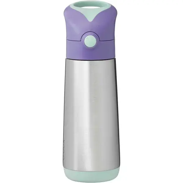 b.box LILAC POP 500 ML Dětská termoska s brčkem, stříbrná, velikost 500 ML
