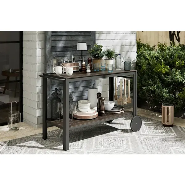 Ambia Garden ZAHRADNÍ SERVÍROVACÍ VOZÍK, černá, 45/74/105 cm