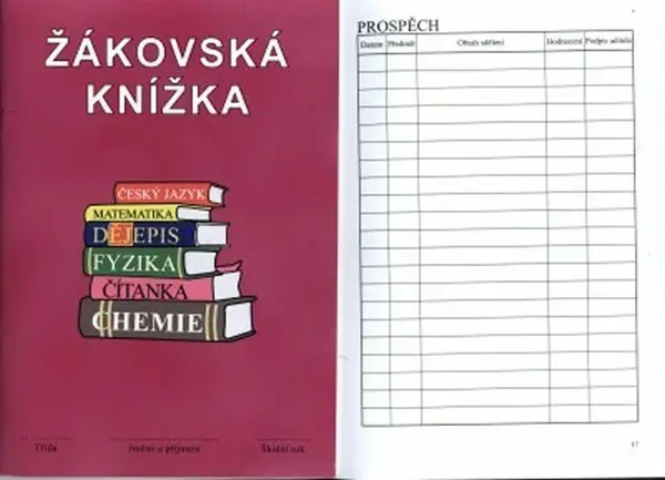 Žákovská knížka FIALOVÁ /hodnocení a sebehodnocení 1.a 2.stupeň (poškozená)