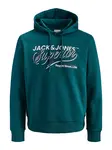 JACK & JONES Mikina  tmavomodrá / petrolejová / biela