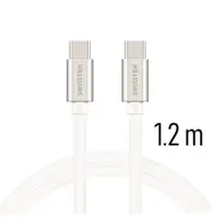 Swissten datový kabel textil, USB-C / USB-C, 1,2m, stříbrný