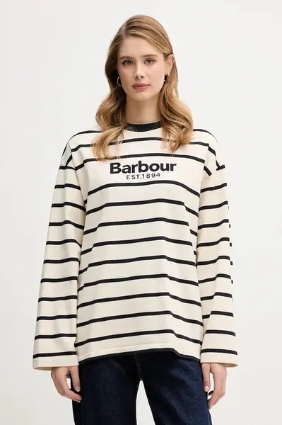 Bavlněné tričko s dlouhým rukávem Barbour Maeve