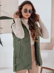 Dámska zelená vesta s kapucňou