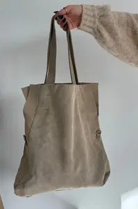 Boto semišová shopper taška světle béžová