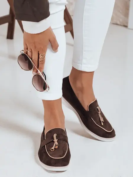 Dámské zamszové mokasíny hnědé