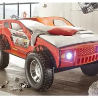 Dětská postel Jeep 90x200 cm, červené závodní auto