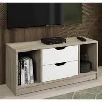 TV stolek Sten 100 cm, dub sonoma/bílý