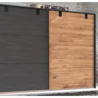 Šatní skříň Detroit, 250 cm, prkenný dub/antracitová ocel