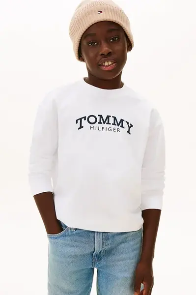 Detská bavlnená košeľa s dlhým rukávom Tommy Hilfiger