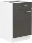 Spodní skříňka Lara 50 D 1F 1S BB - Premium Box Barva korpusu: Bílá, Barva dvířek: Šedý lesk